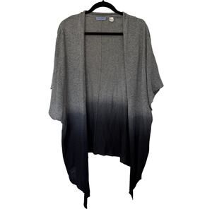 Acrobat (OS) Silk Cashmere Ombré Draped Cardigan Grey Black Boho Shawl Duster